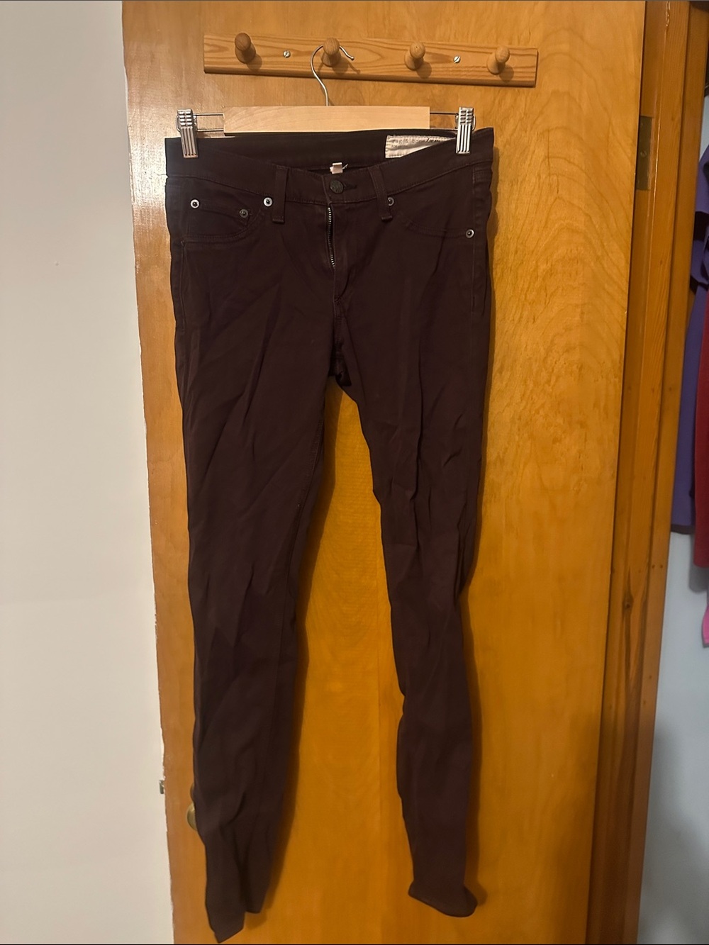 rag & bone Women's Skinny Pants in Dark Brown